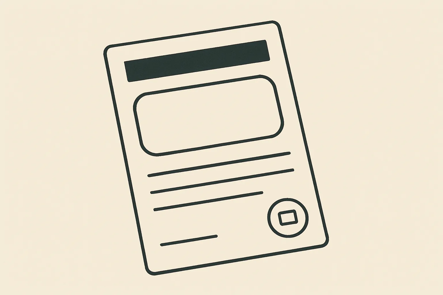 Illustration stylisée d'une carte d'impôt administrative, avec un encadré vide pour le taux