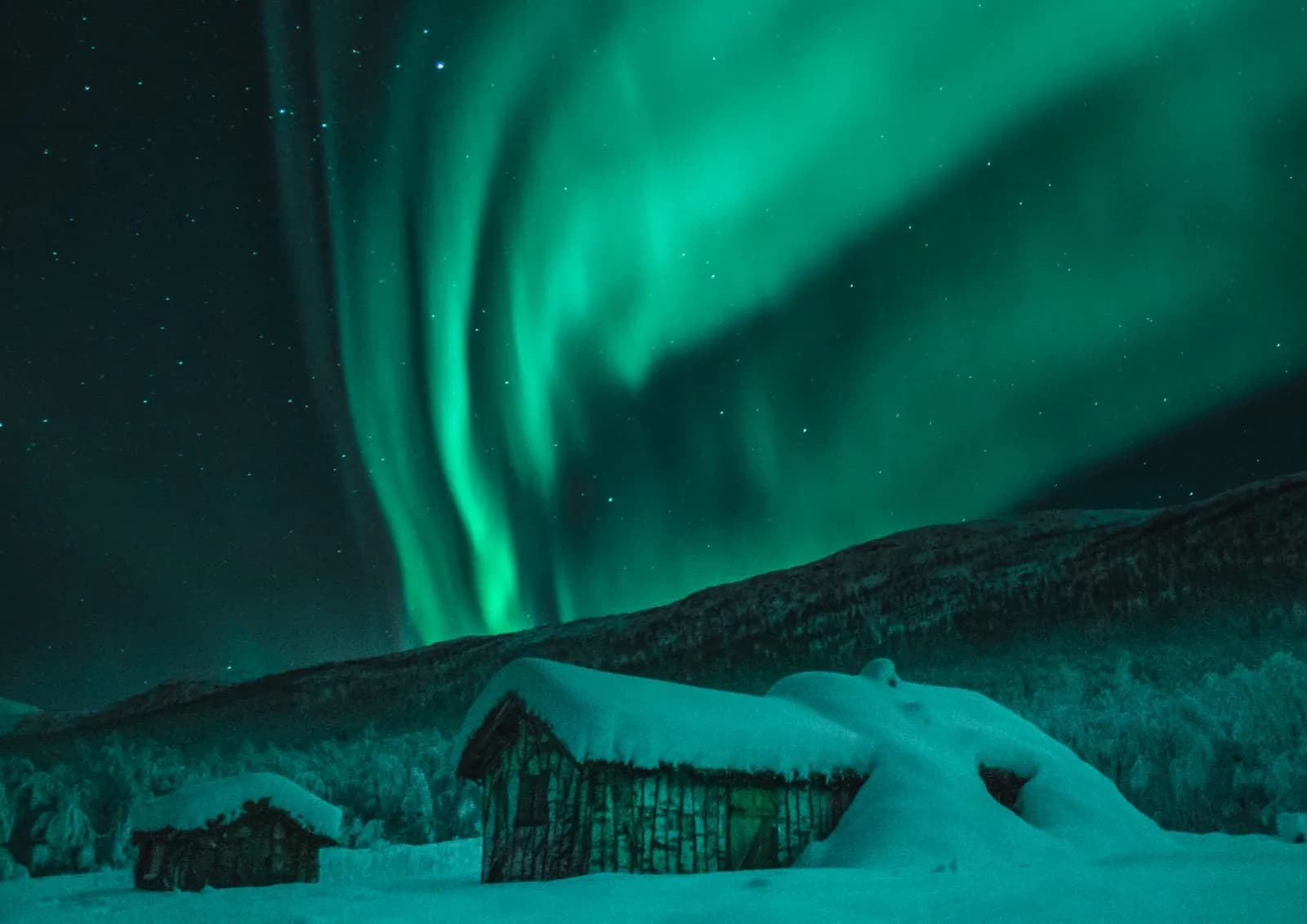 Aurores boréales en Laponie finlandaise