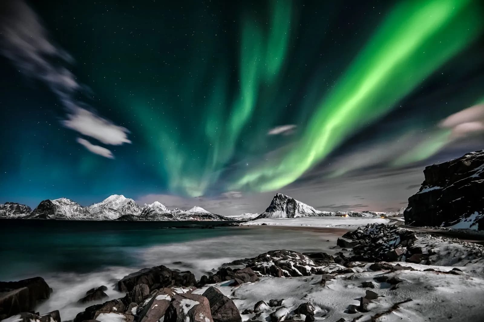 Aurores boréales en Laponie finlandaise