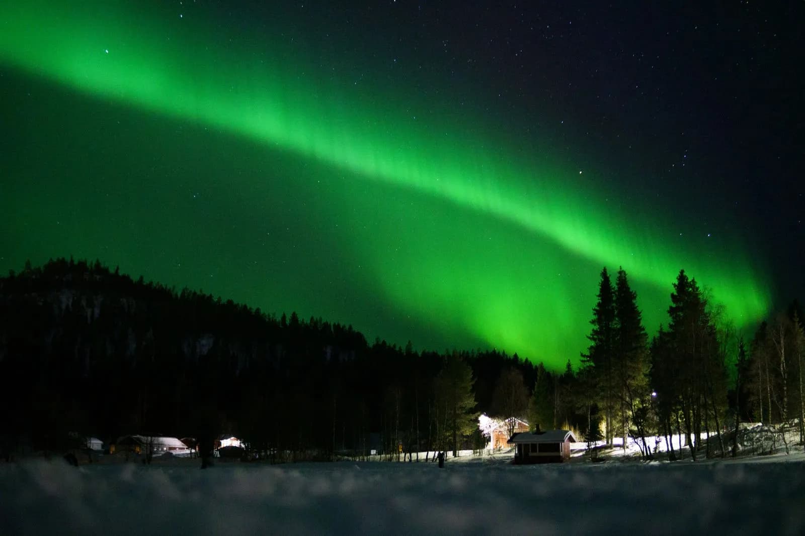 Paysage finlandais avec lac et forêt boréale